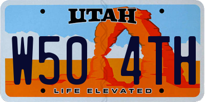 UT license plate W504TH