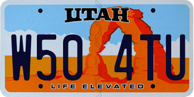 UT license plate W504TU