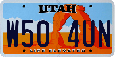 UT license plate W504UN