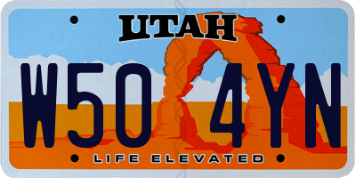 UT license plate W504YN