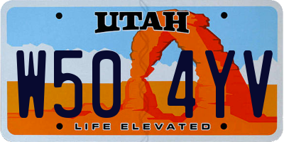 UT license plate W504YV