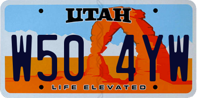 UT license plate W504YW