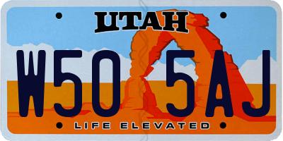 UT license plate W505AJ