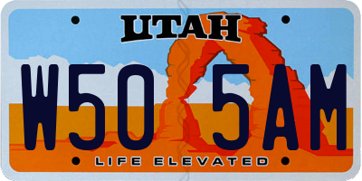 UT license plate W505AM
