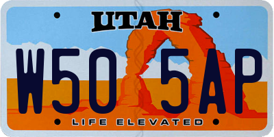 UT license plate W505AP