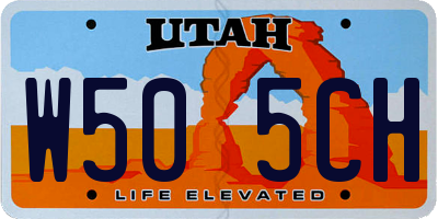 UT license plate W505CH