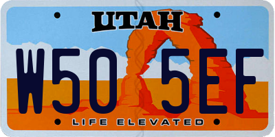 UT license plate W505EF