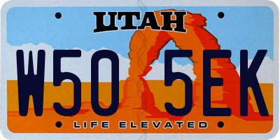 UT license plate W505EK