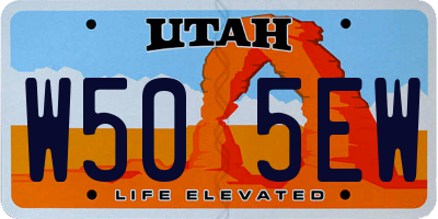 UT license plate W505EW