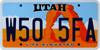 UT license plate W505FA