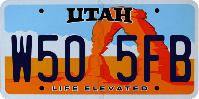 UT license plate W505FB
