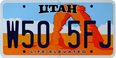 UT license plate W505FJ