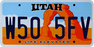 UT license plate W505FV