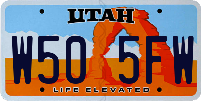 UT license plate W505FW