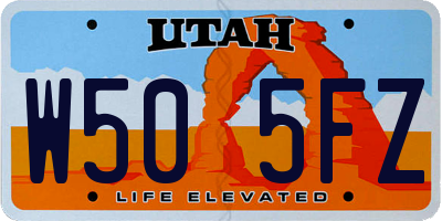 UT license plate W505FZ