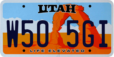 UT license plate W505GI