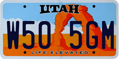 UT license plate W505GM