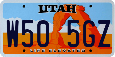 UT license plate W505GZ