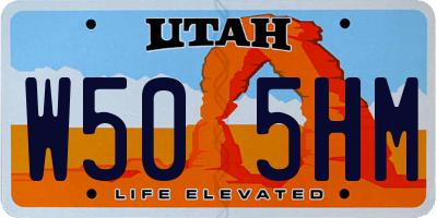 UT license plate W505HM