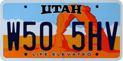 UT license plate W505HV