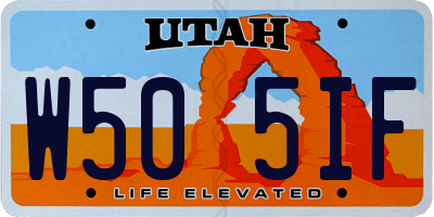 UT license plate W505IF