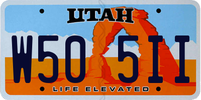 UT license plate W505II