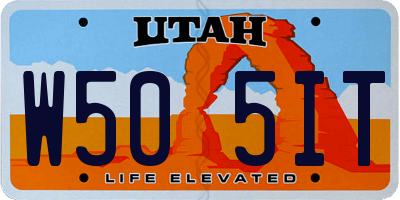 UT license plate W505IT