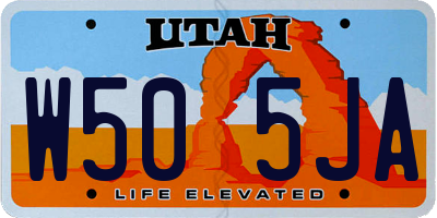 UT license plate W505JA