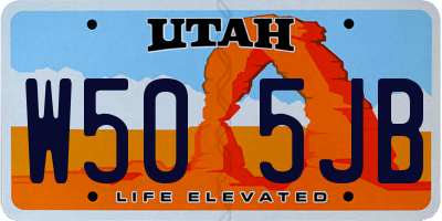 UT license plate W505JB