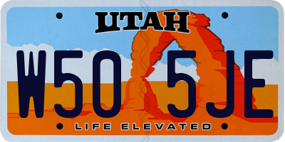 UT license plate W505JE