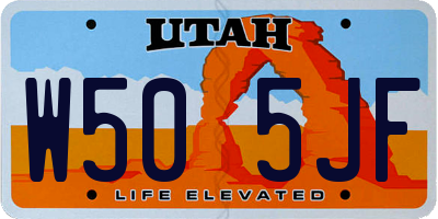 UT license plate W505JF
