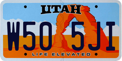 UT license plate W505JI