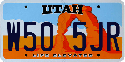 UT license plate W505JR