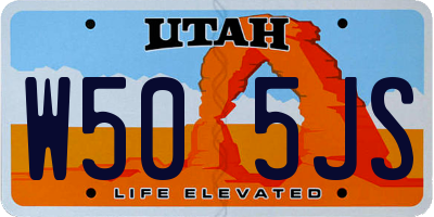 UT license plate W505JS