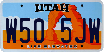 UT license plate W505JW