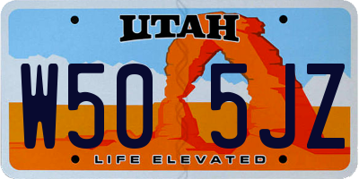 UT license plate W505JZ