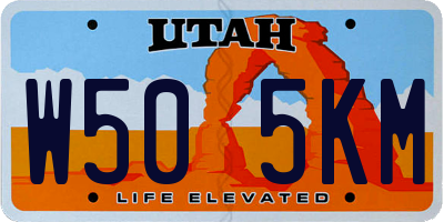 UT license plate W505KM