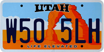 UT license plate W505LH