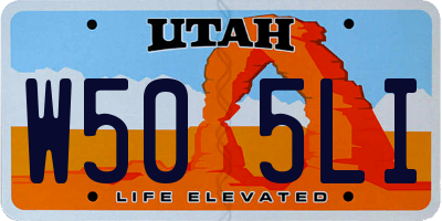 UT license plate W505LI