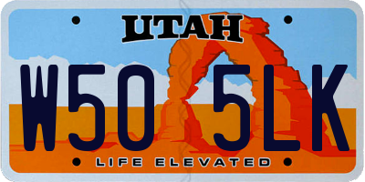 UT license plate W505LK