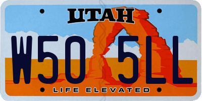 UT license plate W505LL