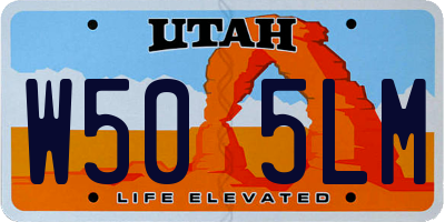 UT license plate W505LM