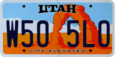 UT license plate W505LO