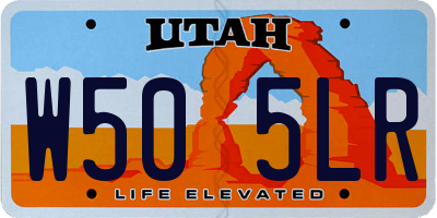 UT license plate W505LR