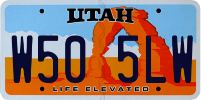 UT license plate W505LW