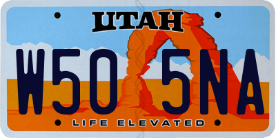 UT license plate W505NA
