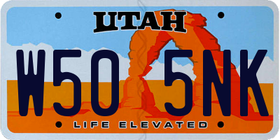 UT license plate W505NK