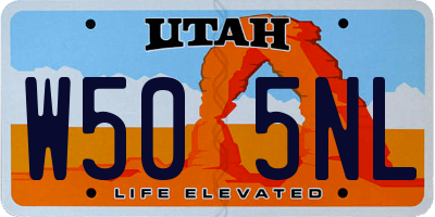 UT license plate W505NL