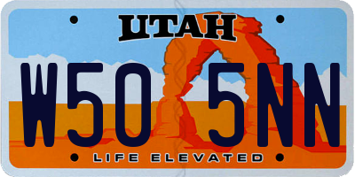 UT license plate W505NN