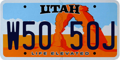 UT license plate W505OJ